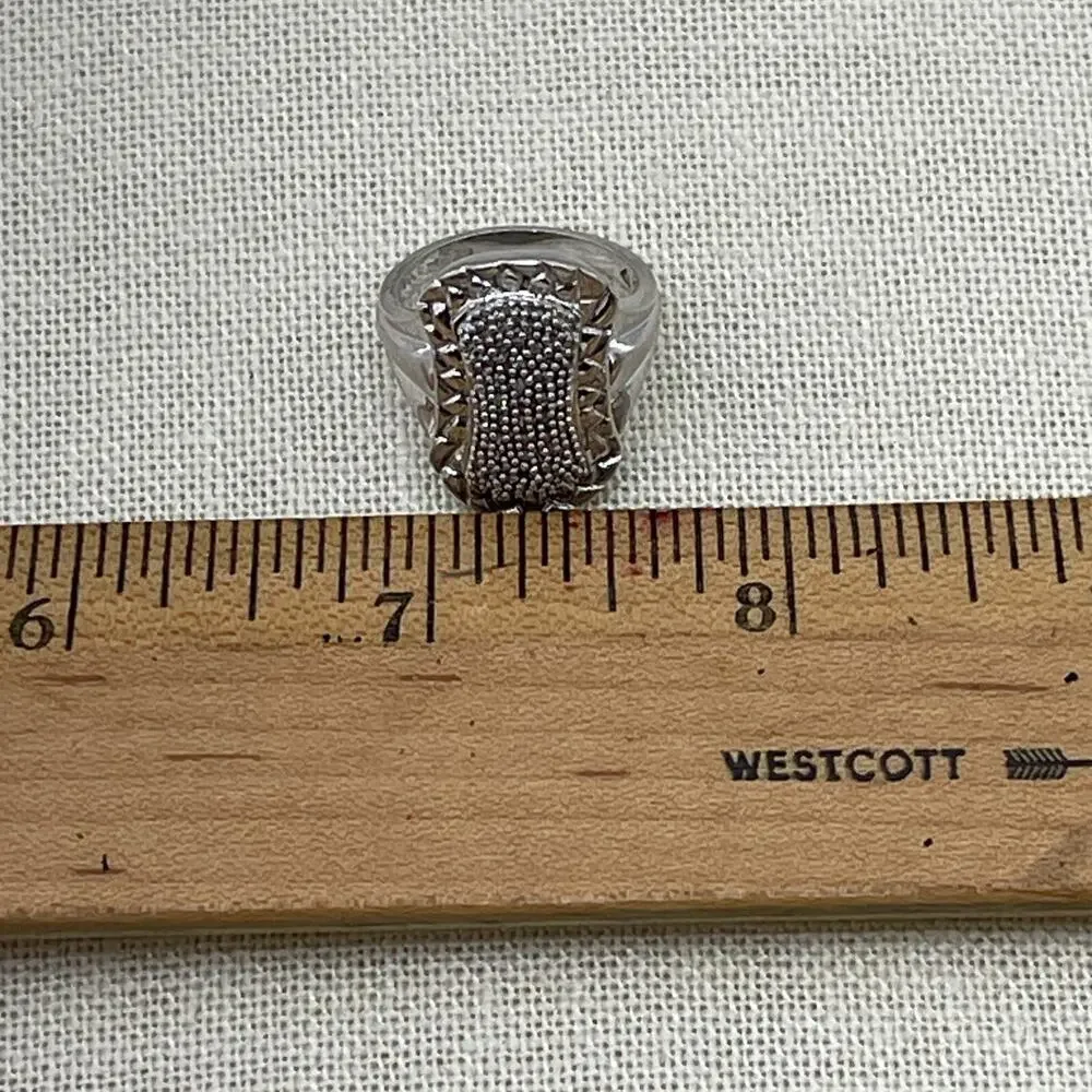Vintage Sterling Silver 925 Marcasite Ring Size 7 Chunky Statement Jewelry
